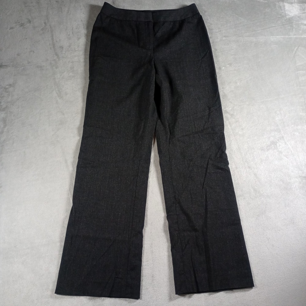 Lafayette 148 New York Pants Womens 2P Gray Wool Wide Leg Dress Professional